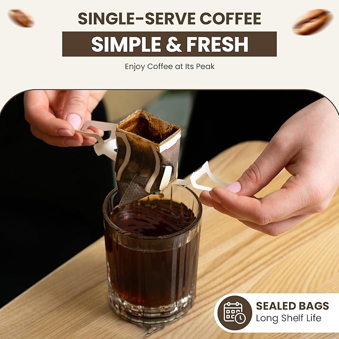 Mondo Drip Coffee Mix (20 Pack) USDA Organic - Variety Pack, Single Serve, Pour Over Pouch Bags, Pre-Filled 100% Arabica, Medium Roast