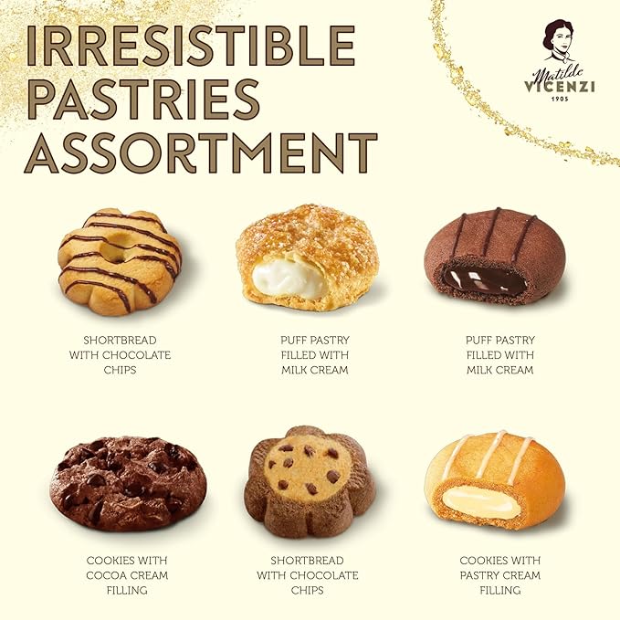 Matilde Vicenzi Verona Cookie Tin - Gourmet Italian Cookies Assortment in Individually Wrapped Trays - Pastries & Bakery Dessert for Christmas Gifts - Assorted Cookies in Italian Design Gift Tin 25.4oz (720g)