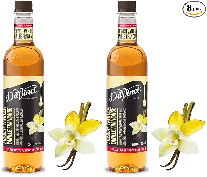 DaVinci Gourmet Classic French Vanilla Syrup, 25.4 Ounce (Pack of 8)