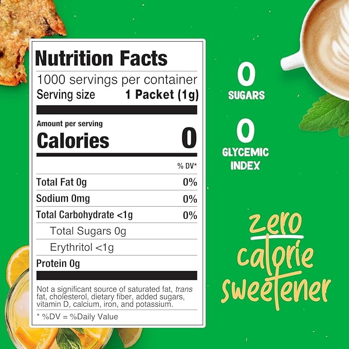 Pyure Organic Stevia Packets | Zero Calorie Sweetener for Coffee, and Baking | Granulated Stevia Sugar Substitute | Plant-Based, Keto, Diabetic & Paleo Friendly | USDA Organic, Non-GMO | 1000 Packets