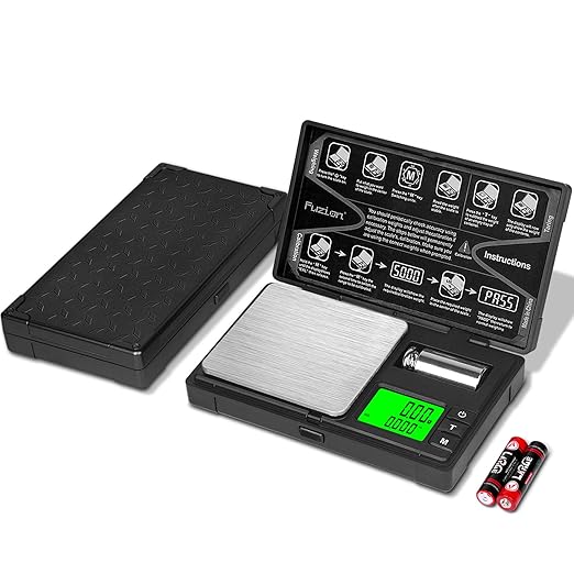 Fuzion Gram Scale Digital Pocket Scale, CASH-200 x 0.01g Digital Grams Scale, Jewelry Scale, Small Food Scale Mini Gram Scale with Dual Display, Calibration Weight