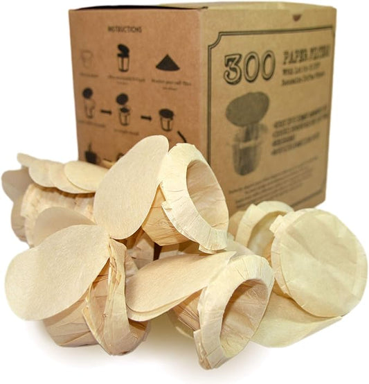 canFly Unbleached Paper Filter with Lid compatible with Keurig k-cup single cup coffer filters compatible with Keurig, Ekobrew, EZ-Cup and other Reusable Coffee Filters (Unbleached 300)
