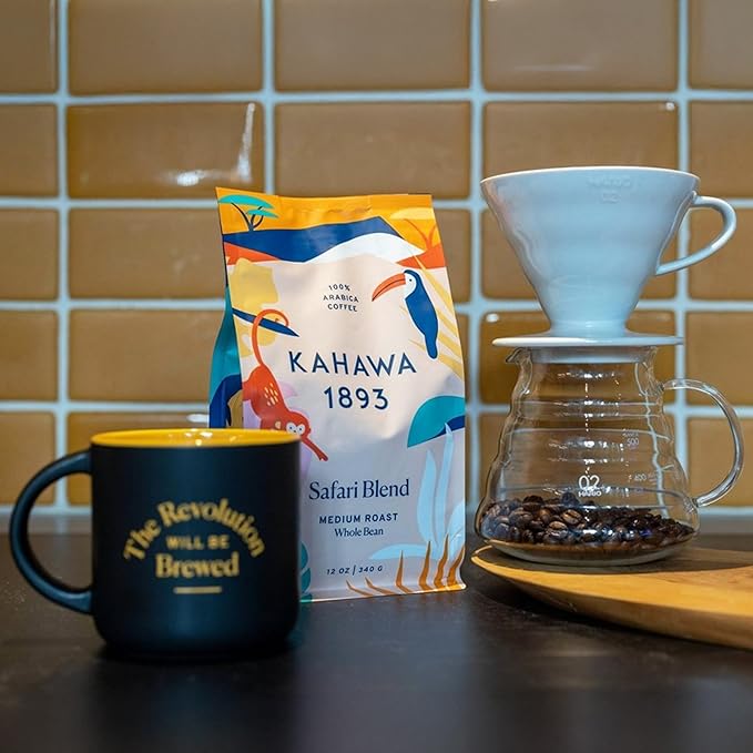 Kahawa 1893 Whole Bean Coffee Combo Pack Safari & Serengeti Blend (12 Oz x 2) - As Seen on Shark Tank, High Antioxidants, Naturally Sweet, Organically Grown, Ethically & Sustainably Sourced