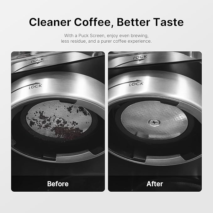 51mm Espresso Dosing Funnel and Puck Screen Kit, 304 Stainless Steel Portafilter Funnel with Espresso Puck Screen Set, Espresso Machine Accessories Compatible with 51mm Portafilter