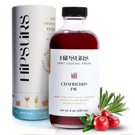 HipStirs Cranberry Syrup for Drinks - Our Cranberry Pie Syrup Uses Real Ingredients to make it the Perfect Winter Drink Mixer (8 Fl Oz)