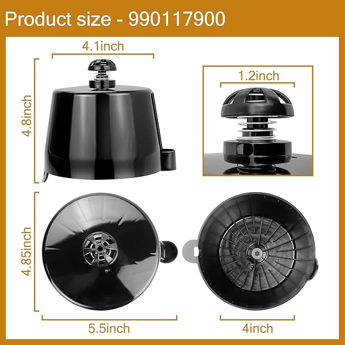 HASMX 990117900 Coffee Maker Brew Basket Replacement Part for Hamilton Beach CoffeeMaker 49980, 49980A, 49980Z, 49983, 49983S Black Plastic Filter Basket Holder (1-Pack)