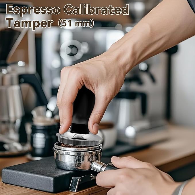 24pcs Espresso Tamper Set, Barista Tools Kit for Coffee Machine, Spring-Loaded 304 Stainless Steel Base 30lbs Coffee Calibrated Tamper Tools for Enjoying cafes Home Office hotels(53mm)