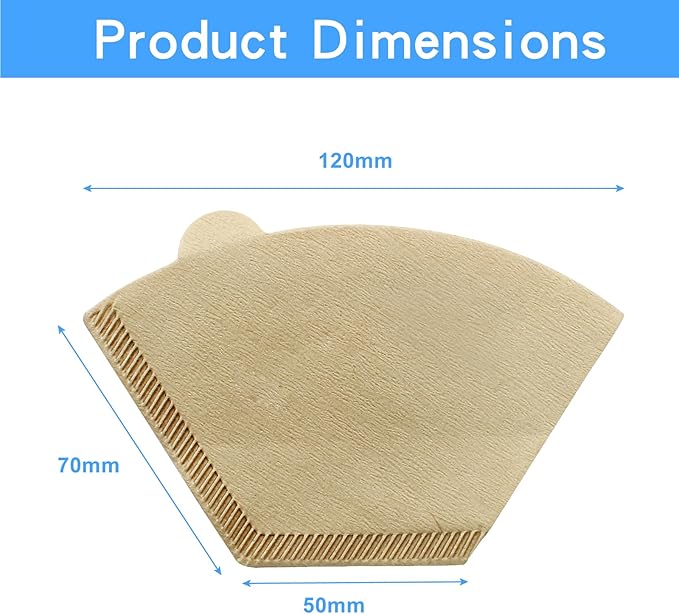 200 Count Cone Coffee Filter, #1 Natural Unbleached Cone Coffee Filter Paper fit for Drip Coffee Dripper Coffee Maker (1-2 Cup)