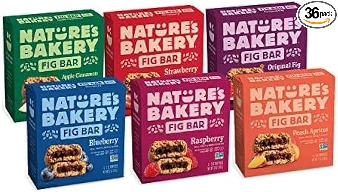 Nature's Bakery Original Real Fruit, Whole Grain Fig Bar- 36 ct. 6 Boxes, 2 Ounce (Pack of 36)