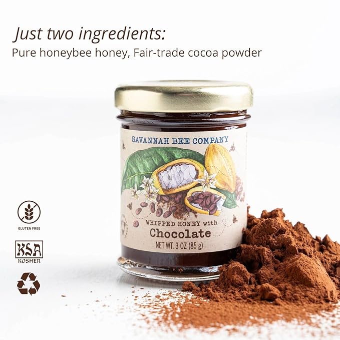 Savannah Bee Company Whipped Honey - All Natural Spreadable Honey (3 Ounce (Pack of 1), Chocolate)