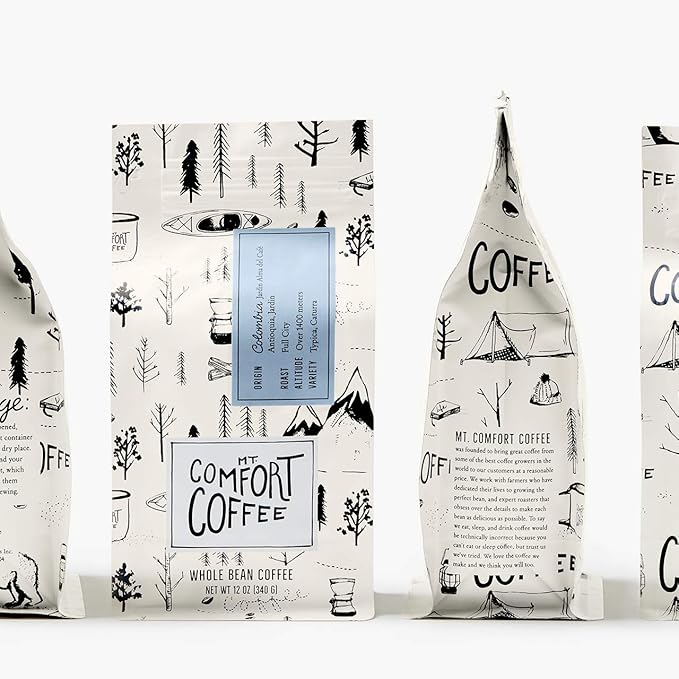 Mt Comfort Coffee Colombia Full City Roast, 12 oz Bag - Bold & Robust Arabica Beans from Colombia, Full City Roasted for Rich Flavor - Sourced From Small, Colombian Coffee Farms - Roasted Whole Beans