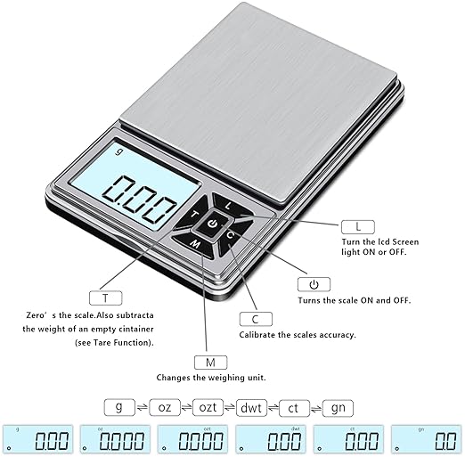 Digital Pocket Gram Scale 300g x 0.01g Accuracy， Micro Mini High Precision Scale Digital Weight Grams and Oz for Jewelry, Diamond，Arrows, Powders, Herbs and Food,with 50g Cal Weights