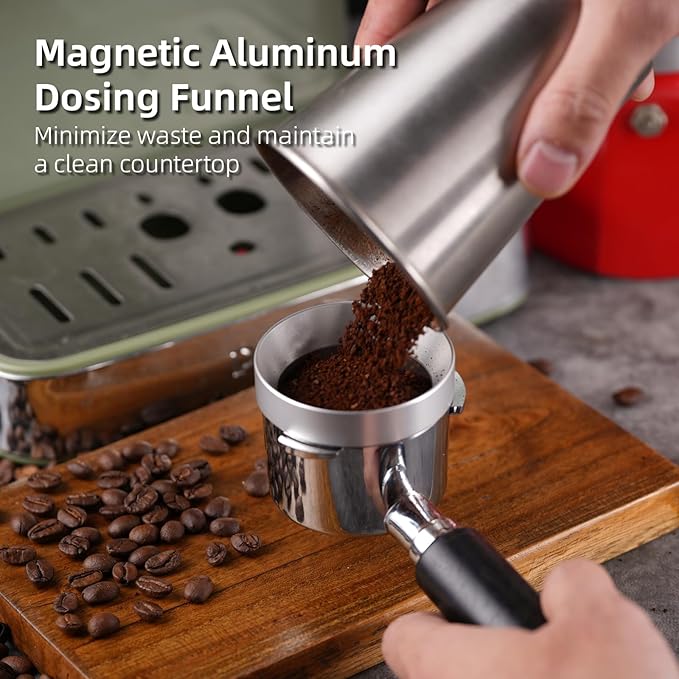 53.5mm Espresso Accessories Kit,316 Stainless Steel WDT Tool Espresso,Dosing Funnel and Puck Screen Set，Espresso Distribution Tool,Espresso Coffee Stirrer for Barista