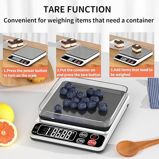 Food Scale,Mini Pocket Jewelry Scale,3kg/0.1g Cooking Portable Food Scale，Scales Digital Weight Grams，Baking Scale，Scales Digital Weight Food， Auto Off, Tare, PCS,LCD Display