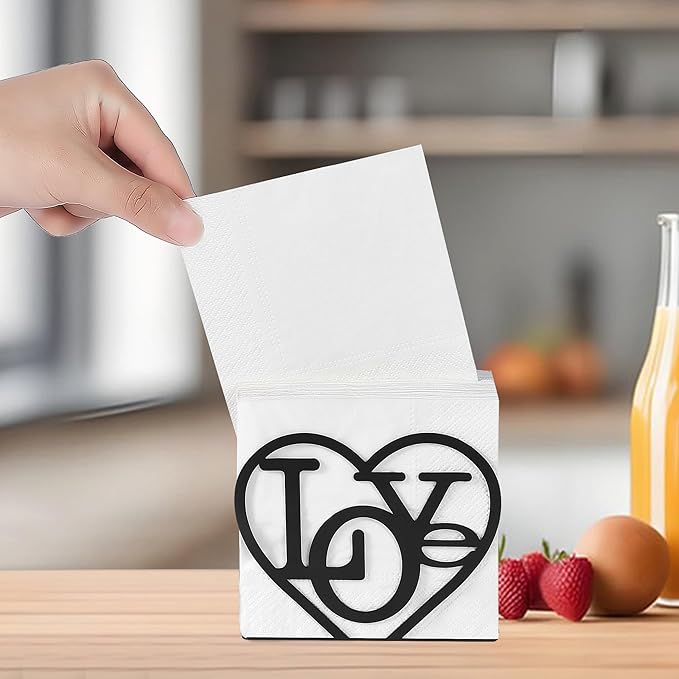 Napkin Holder for Table,Metal Napkin Holder for Kitchen Dining Farmhouse Cocktail Picnic Bar Rustic, Modern Napkins Holder for All Dining Room Decors (Letter)