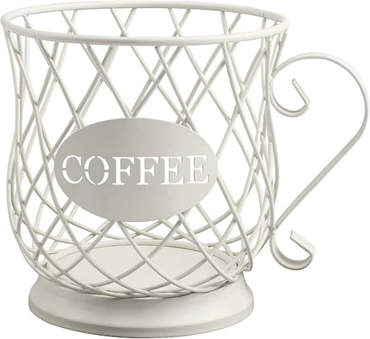 TreeLen White Medium Coffee Pod Capsule Storage Holder for 35 K Cups Capacity K Cup Holder K Cup Organizer