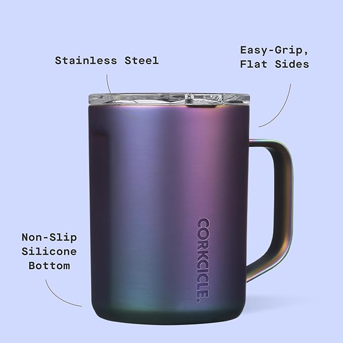 Corkcicle Classic Coffee Mug - Triple Insulated Stainless Steel for Travel - Shatter-Proof Lid - Keeps Drink Hot Over 3 Hours - Holiday Mug Gift - Great for Gifting Warmth - 16 oz - Dragonfly