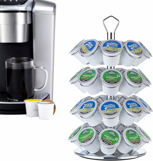 Rice rat K cup Holder Storage Coffee Capsules Pod Holder Carousel 4 Tier Compatible with 36 K-Cup Pods