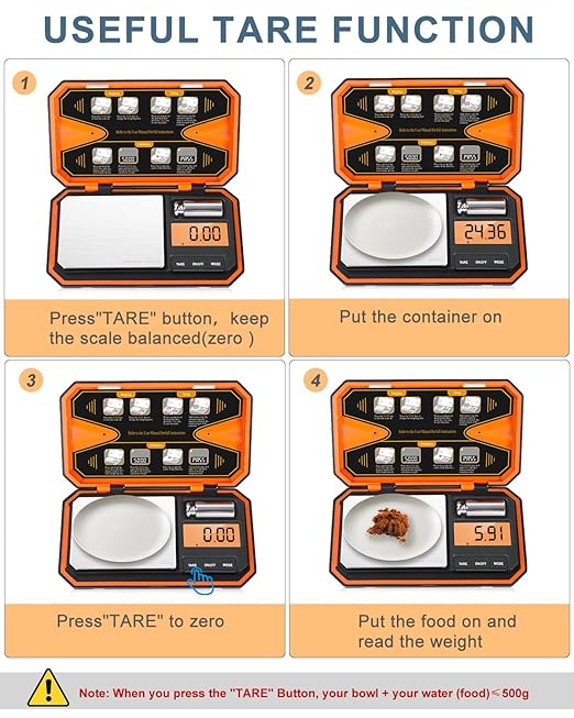Digital Pocket Scale, 500g/0.01g High Precision Mini Grams Scale with 50g Calibration Weight, Digital Food Scale with LCD Display, 6 Units, Tare Function for Food, Jewelry, Coffee, Coin