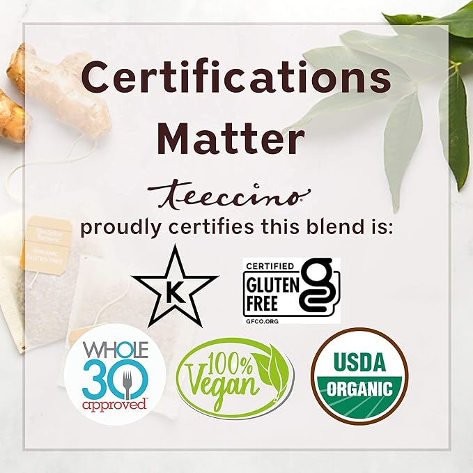 Teeccino Dandelion Turmeric Herbal Coffee - Caffeine-Free Coffee Alternative with Prebiotics, Gluten Free, Acid Free, Organic - Medium Roast, 10 oz