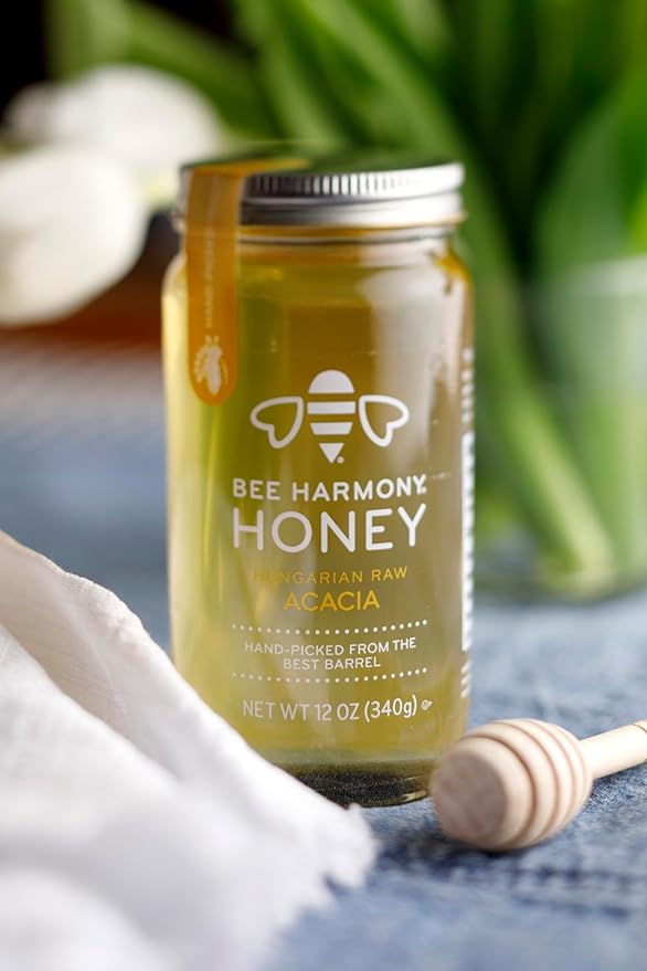 Bee Harmony Hungarian Raw Acacia Honey, 12 Ounce