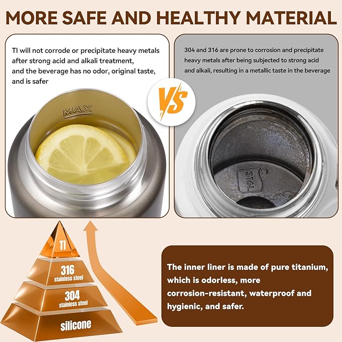 Pure Titanium Travel Kettle,Dual Voltage Portable Electric Kettle 110V-240V Smart Small Water Boiler for Tea & Coffee,12 Temperature Control,Auto Shut Off & Boil Dry Protection (Gray,520ML)