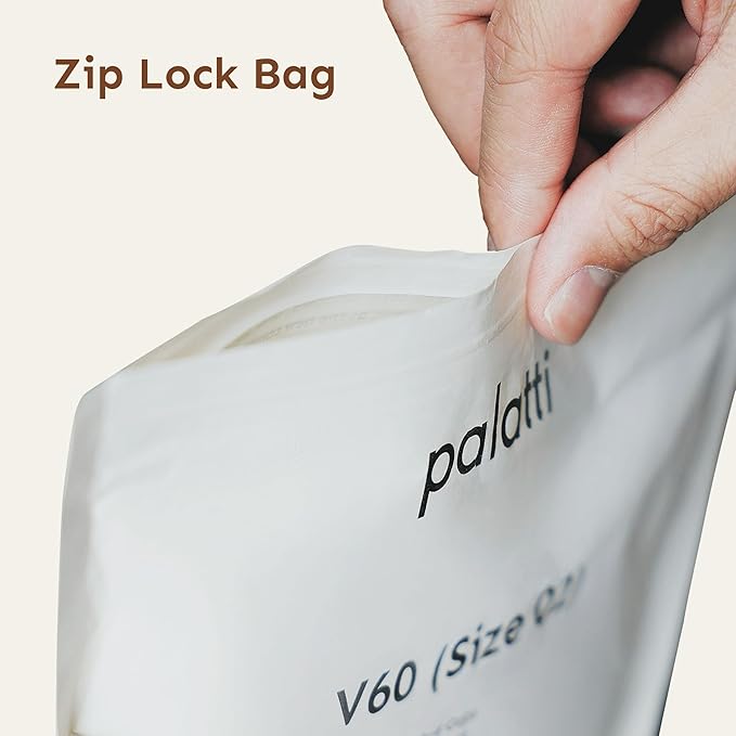 Palatti 102 Trapezoidal Cone Coffee Paper Filters (100 count) for #2, 1x2 and 102 Style in Size 2 Pour Over Makers and Drippers, with Reclosable Zip Bag as a Convenient Filter Holder