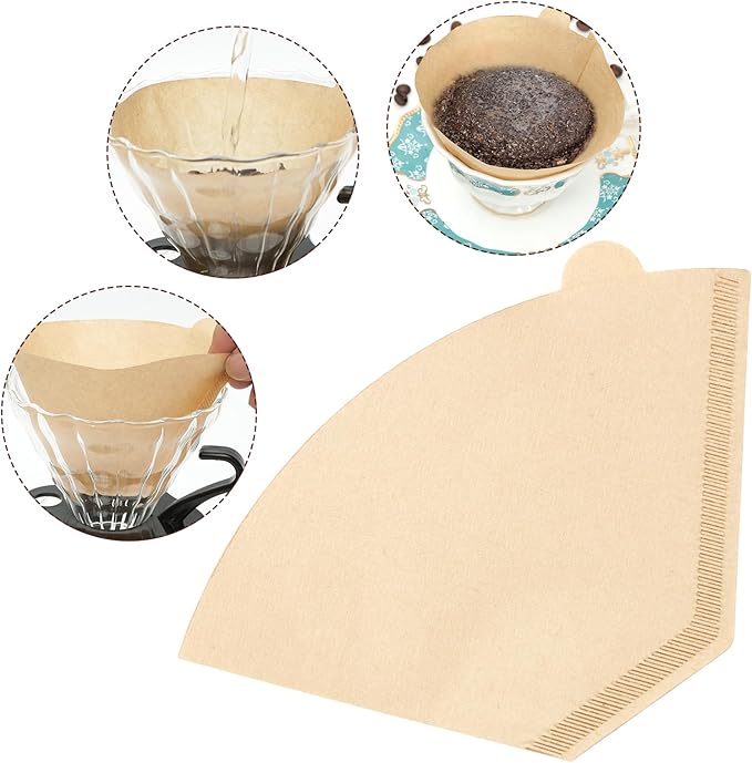 Coffee Filters 4 Cone Paper, 200 Count Unbleached-Disposable Pour Over Coffee Filter for Drip Coffee Maker, Coffee Paper Filters 8-12 Cup, Cone Coffee Filters 04