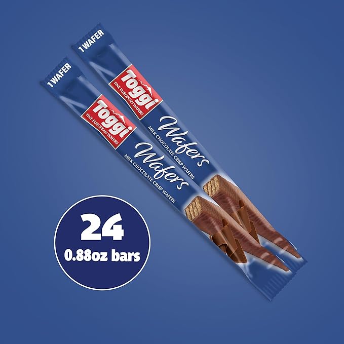 TOGGI Fine European Chocolate Wafers, Milk Chocolate (0.88 oz 24 Count)