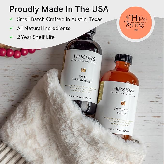 HipStirs Pumpkin Spice Syrup - Our Mix uses Real Ingredients like Pumpkin Puree to Make it a Perfect Spice Latte Mix - Real Infused Syrup (8 Fl Oz)