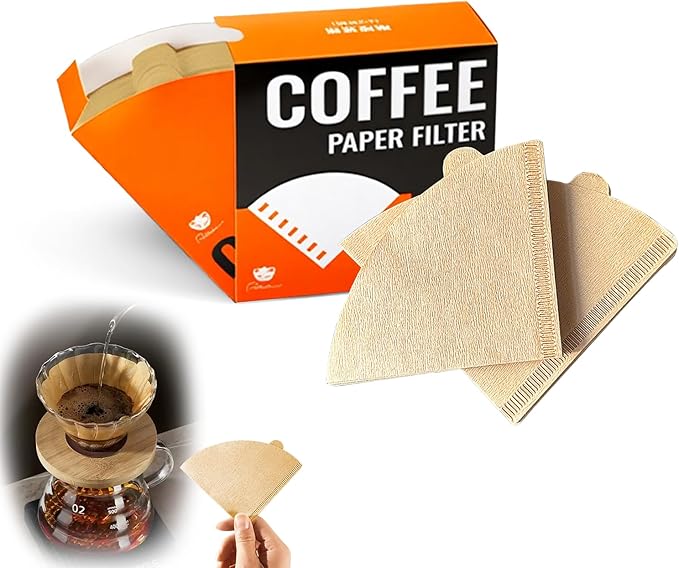 Cone Coffee Filter Papers, V02 Size, 100-Count Pack for Pour Over Coffee Makers (V01)