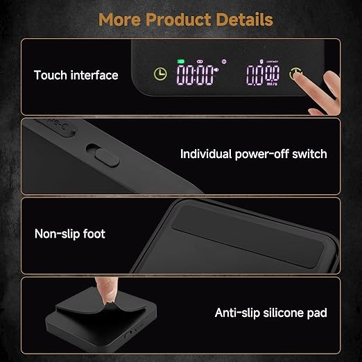 Mini Coffee Scale with Wirelss Magnetic Display, 3kg/0.1g Espresso Scale with Flow Rate Display, Portable Digital Coffee Scale with Multiple Mode Timer for Espresso, Pour-Over