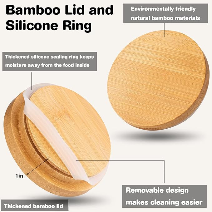 Yangbaga Black Canisters for Kitchen-Kitchen Canisters for Countertop with Airtight Wood Lids/Spoons/Stickers,Ceramic Kitchen Storage Containers for Large Flour,Suger,Coffee（32 OZ)