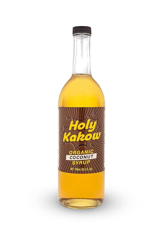 Holy Kakow Cafe Organic Coconut Syrup - Coconut Coffee Syrup, Organic Syrup for Coffee, Latte, Cocktail and Shake, Real Food Ingredients - 750ml