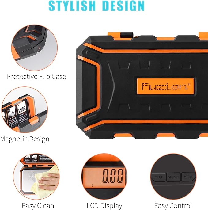 Fuzion Digital Pocket Scale, 200g x 0.01g, 6 Units Conversion Mini Scale with LCD Display, Tare Function for Food, Jewelry, Medicine, Coffee (Battery Included)