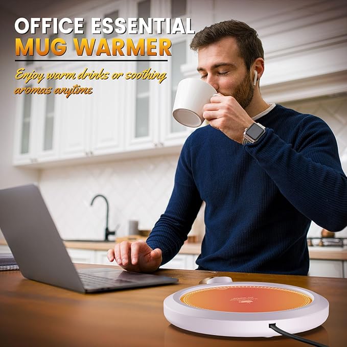 Fast Heating Mug Warmer - 4 Temp Settings & 1-12H Timer, Coffee Cup Warmer Plate for Desk Auto Shut Off, Ideal Beverage Warmer Gift for Coffee, Tea, Milk (Purple)