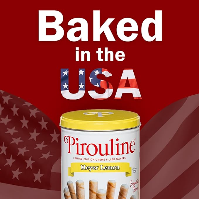 Pirouline Rolled Wafers – Lemon – Rolled Wafer Sticks, Crème Filled Wafers, Rolled Cookies for Coffee, Tea, Ice Cream, Snacks, Parties, Gifts, and More – 14.1oz 6pk