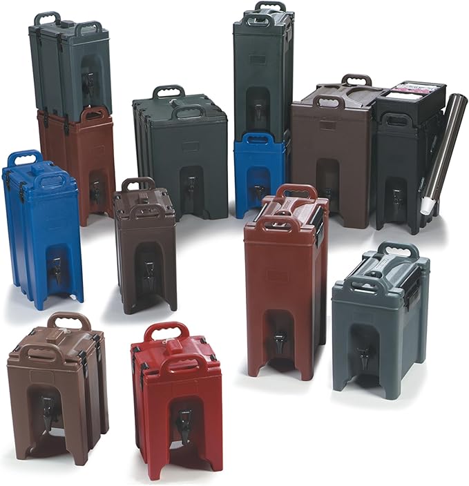 Carlisle FoodService Products Cateraide Insulated Beverage Dispenser with Handles for Catering, Events, Kitchens, And Restaurants, Plastic, 2.5 Gallons, Black