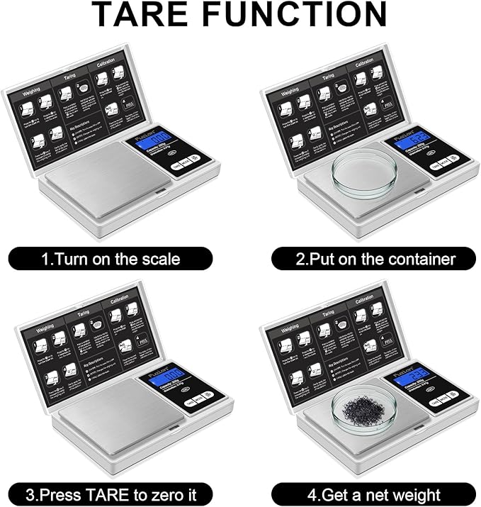 Fuzion Digital Pocket Gram Scale, 200g/0.01g Mini Jewelry Scale, Small Scale, Digital Scale Gram and Ounce, Portable Travel Food Scale .01 Gram Accuracy