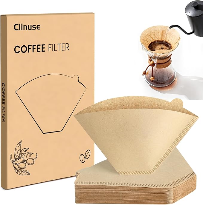 160 Count Cone Coffee Filters #4, Unbleached 04 Coffee Filters 8-12 Cup, Disposable Natural Paper Filters, No.4 Cone Filters For Ninja, Pour Over and Drip Coffee Maker