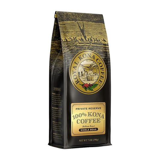 ROYAL KONA COFFEE Whole Bean - 100% Hawaiian Kona Whole Bean Coffee Medium Roast, 7 oz