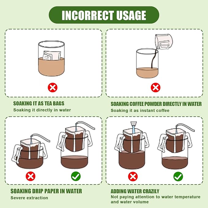 CARGEN 50Pcs Portable Coffee Filter Paper Bag - Hanging Ear Drip Coffee Bags Single Serve Disposable Pour Over Filter Bag for Camping, Backpacking, Travel, Office, Home, Outdoor and on the go