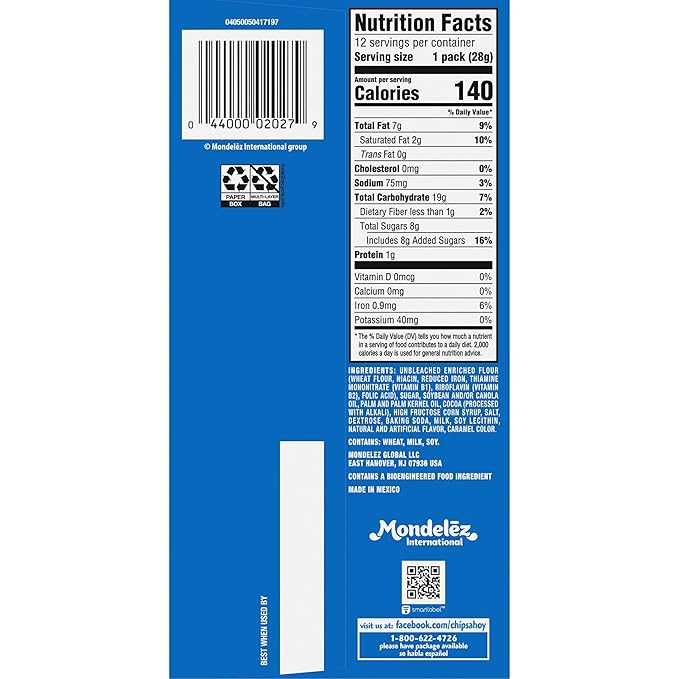 CHIPS AHOY! Mini Original Chocolate Chip Cookies, 12 Snack Packs