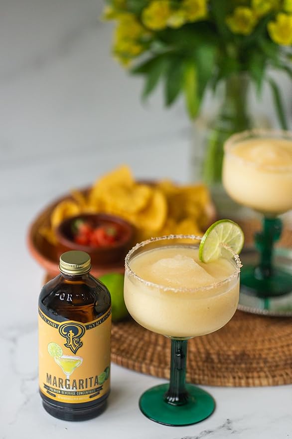 Portland Syrups Margarita Syrup - Craft Cocktail and Mocktail Mixer with Tangerine, Blood Orange, and Lime Puree - 12 oz with 24 Servings (Pack of 1)