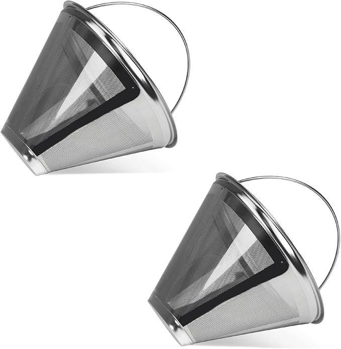 #4 Coffee Filter Reusable Coffee Filter Stainless Steel Coffee Filter Compatible with Technivorm Moccamaster KBGV KBT 79112 53923 59691 etc. Durable Stainless Steel Filter for Sustainable Brewing (2)