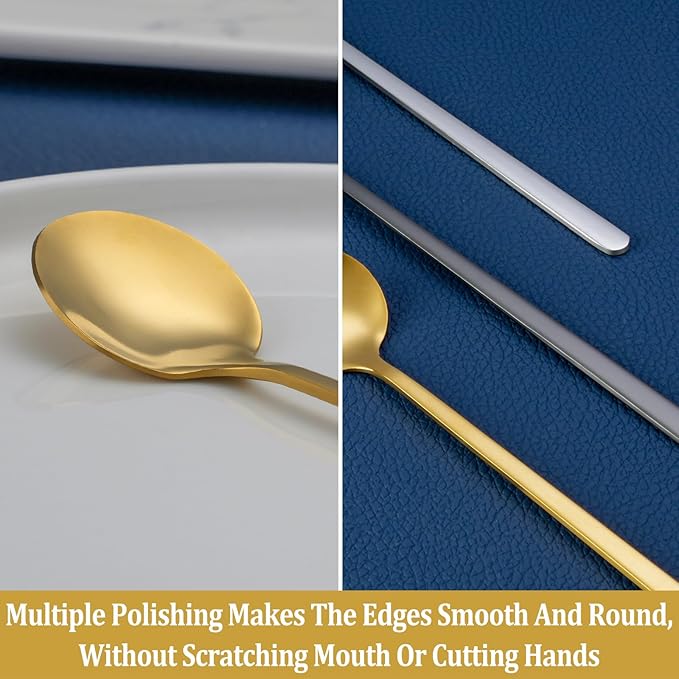 12 Pcs Teaspoons Set, 6.7 Inch Black Tea Spoons Long Handle, Black Small Teaspoons, Food Grade Stainless Steel Spoons, Long Spoon for Stirring, Metal Espresso Spoon