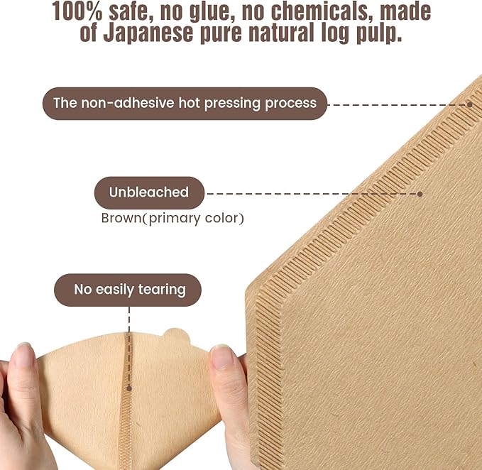 200 Count Cone Coffee Filters #4, Unbleached 04 Coffee Filters 8-12 Cup, Disposable Natural Paper Filters, No.4 Cone Filters for Ninja, Pour Over and Drip Coffee Maker