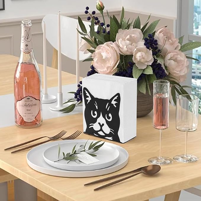 Napkin Holder for Table,Metal Napkin Holder for Kitchen Dining Farmhouse Cocktail Picnic Bar Rustic, Modern Napkins Holder for All Dining Room Decors (Cat)