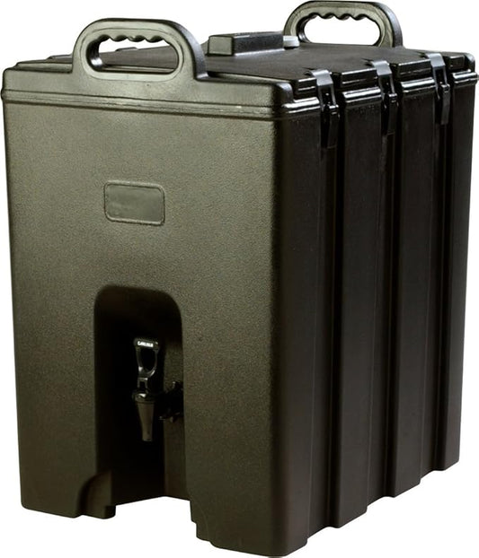 Carlisle FoodService Products Cateraide Insulated Beverage Dispenser with Handles for Catering, Events, Kitchens, and Restaurants, Plastic, 10 Gallons, Black