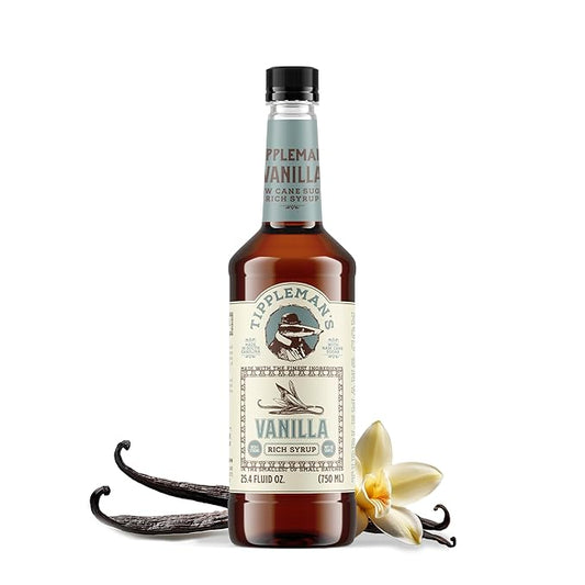 Tippleman's Vanilla Coffee Syrup - Rich Flavor for Hot or Iced Drinks, Latte, Tea, Espresso, Cappuccino, Cocktails, & Baking - 25.4 Fl Oz